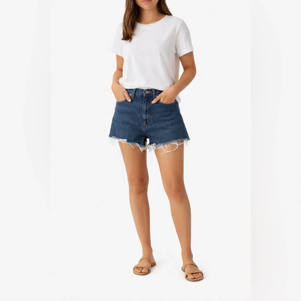 MADEWELL Baggy Straight Denim Cut Off shorts